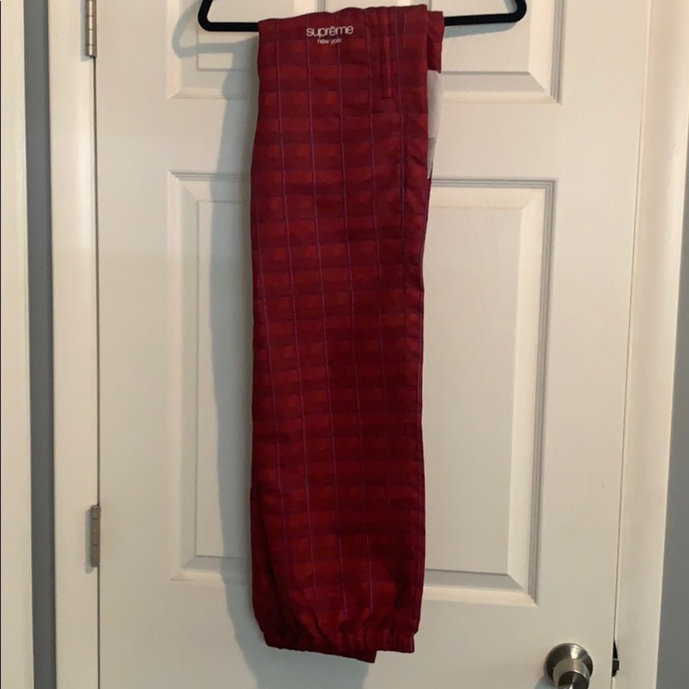 Supreme Track Pant - Red Glen Plaid